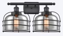 Innovations Lighting 916-2W-BK-G73-CE - Bell Cage - 2 Light - 16 inch - Matte Black - Bath Vanity Light